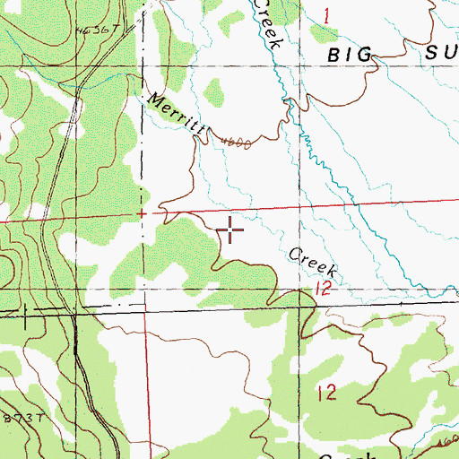 Topographic Map of Merritt Creek, OR