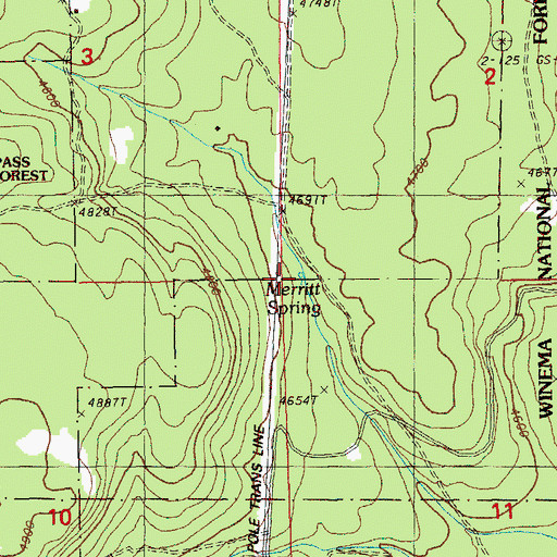 Topographic Map of Merritt Spring, OR
