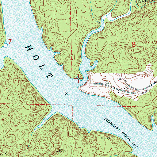 Topographic Map of Bluff Creek, AL