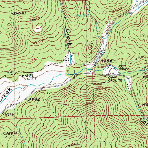 Topographic Map of Metal Creek, OR
