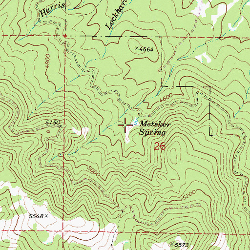 Topographic Map of Metsker Spring, OR