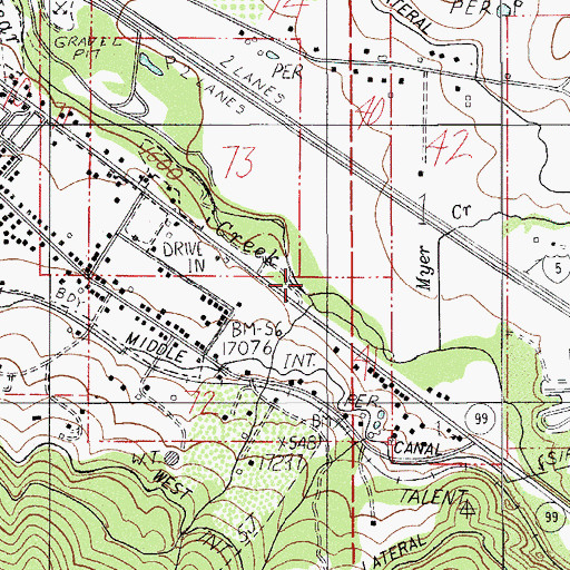 Topographic Map of Myer Creek, OR