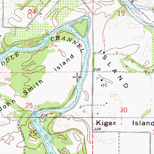 Topographic Map of Middle Channel Willamette River, OR