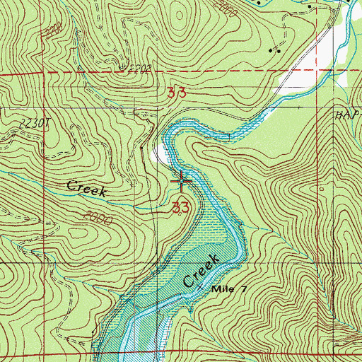 Topographic Map of Middle Creek, OR