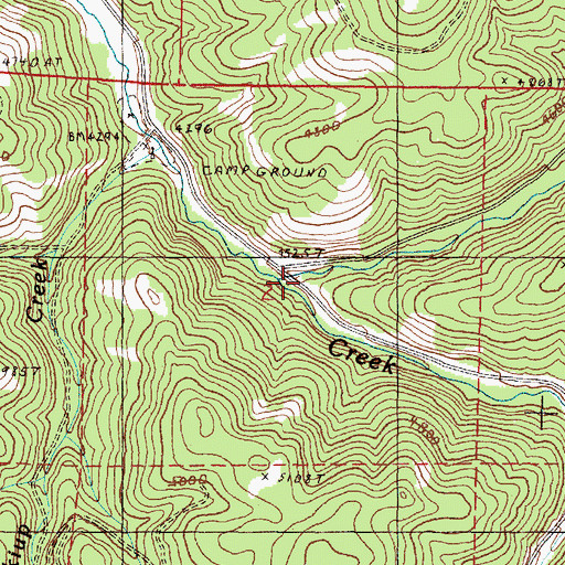 Topographic Map of Middle Fork Canyon Creek, OR