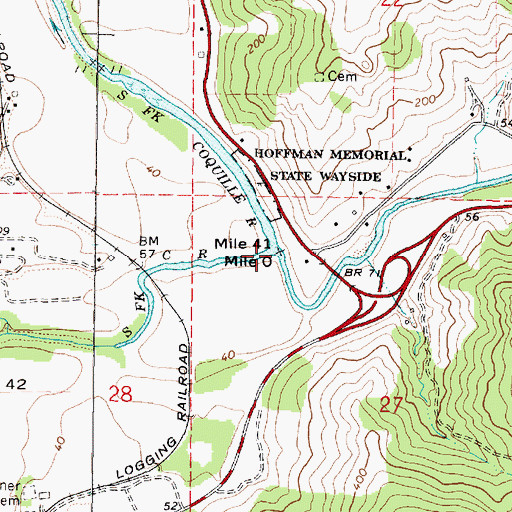 Topographic Map of Middle Fork Coquille River, OR