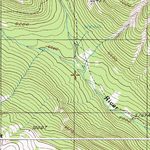 Topographic Map of Middle Fork Imhaha River, OR