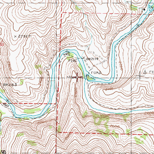 Topographic Map of Middle Fork John Day River, OR
