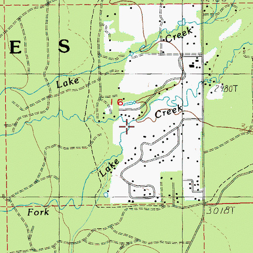 Topographic Map of Middle Fork Lake Creek, OR