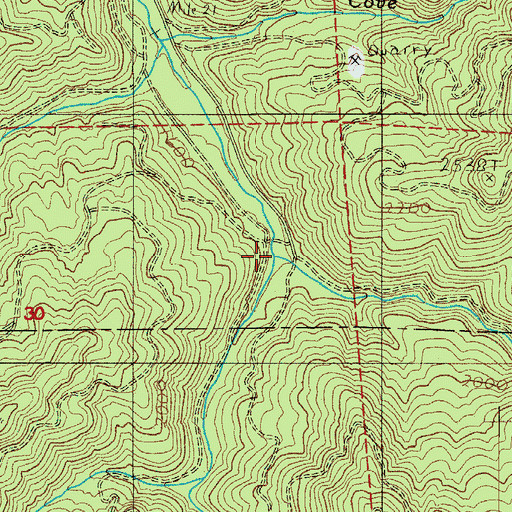 Topographic Map of Middle Fork Mosby Creek, OR