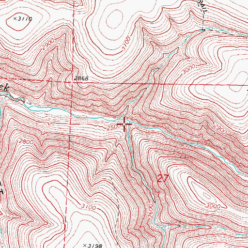 Topographic Map of Middle Fork Rock Creek, OR