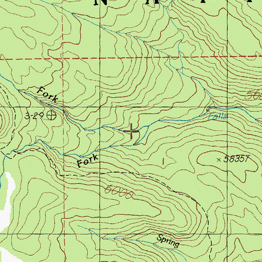 Topographic Map of Middle Fork Tumalo Creek, OR