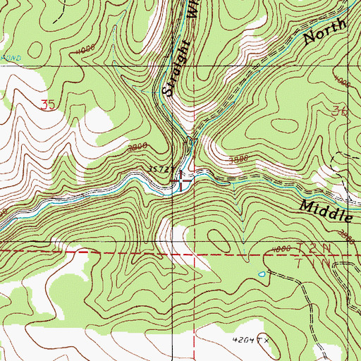 Topographic Map of Middle Fork Whisky Creek, OR