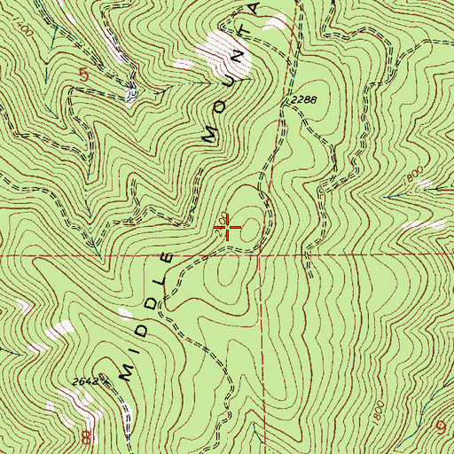 Topographic Map of Middle Mountain, OR