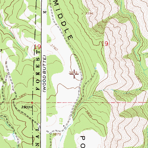 Topographic Map of Middle Point, OR