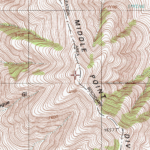 Topographic Map of Middle Point Divide, OR