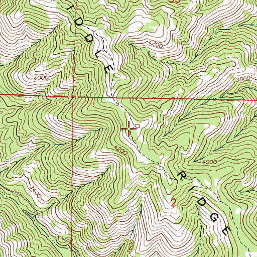 Topographic Map of Middle Ridge, OR