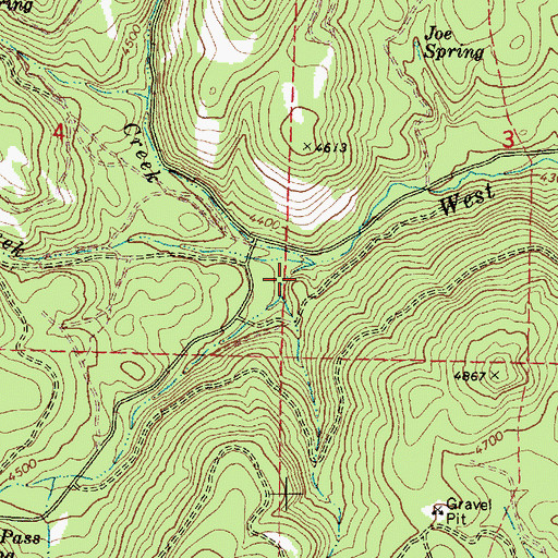 Topographic Map of Middle Sister Creek, OR