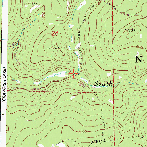 Topographic Map of Middle Trail Creek, OR