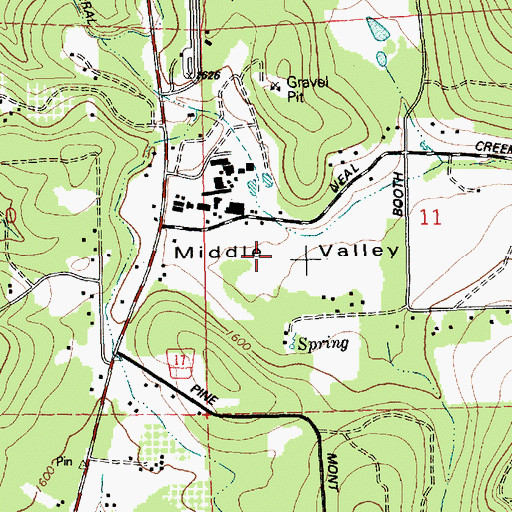 Topographic Map of Middle Valley, OR