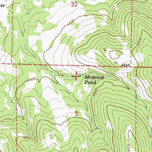 Topographic Map of Midway Pond, OR