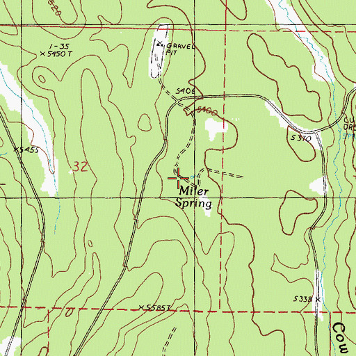 Topographic Map of Miller Spring, OR