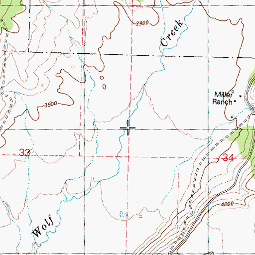 Topographic Map of Miles Creek, OR