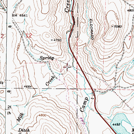 Topographic Map of Milk Creek, OR