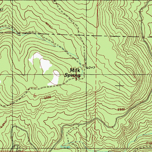 Topographic Map of Milk Spring, OR
