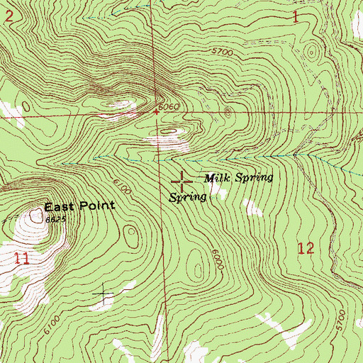 Topographic Map of Milk Spring, OR