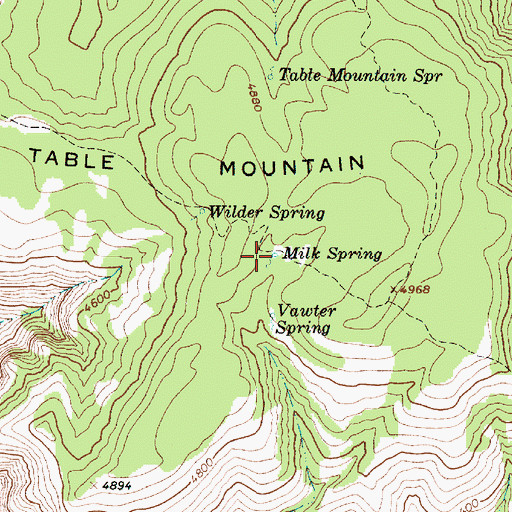 Topographic Map of Milk Spring, OR