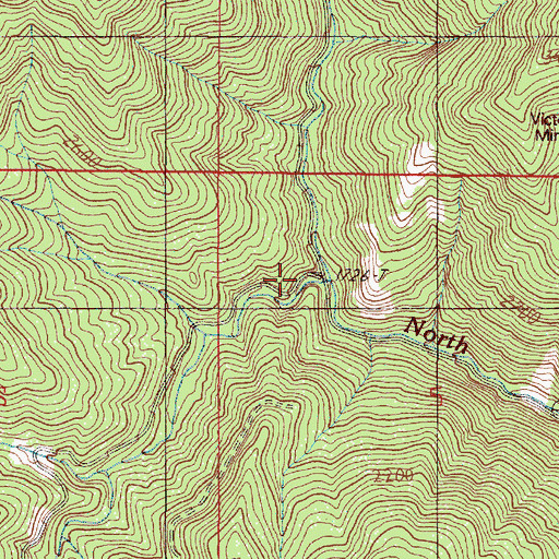 Topographic Map of Mill Creek, OR