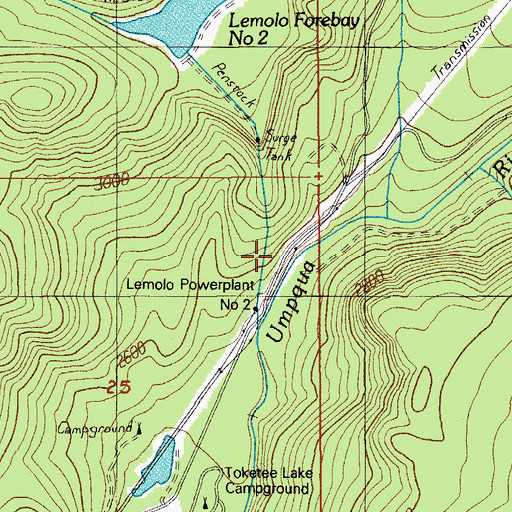 Topographic Map of Mill Creek, OR