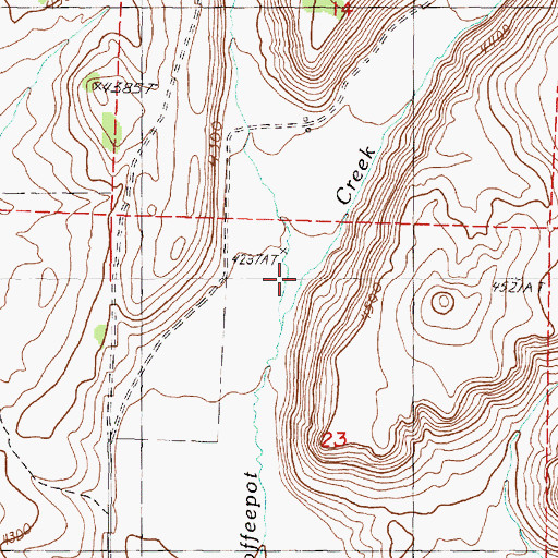Topographic Map of Mill Creek, OR