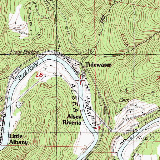 Topographic Map of Mill Creek, OR