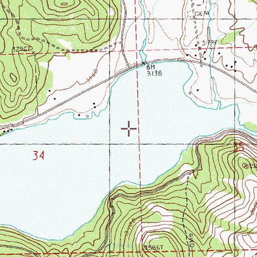 Topographic Map of Mill Creek, OR