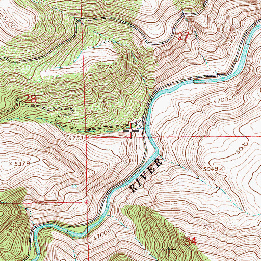 Topographic Map of Mill Creek, OR
