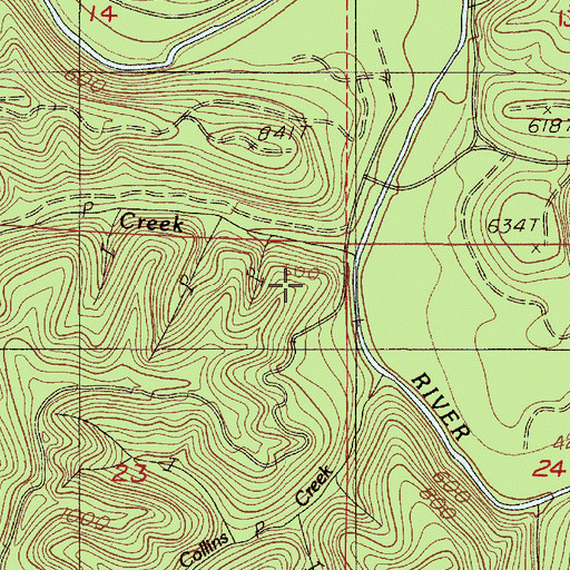 Topographic Map of Mill Creek, OR