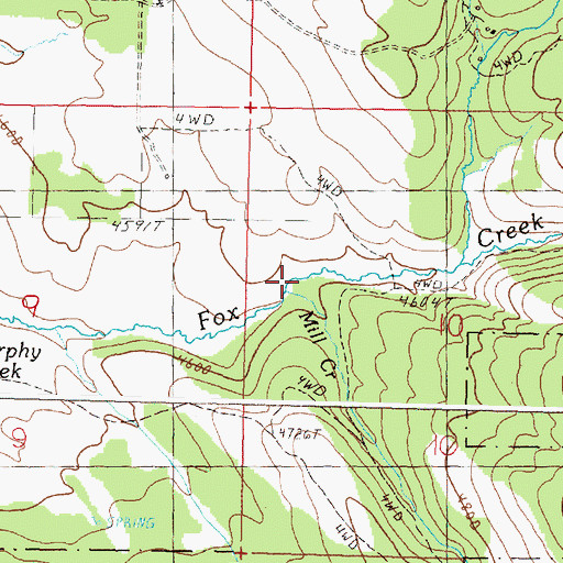 Topographic Map of Mill Creek, OR