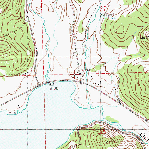 Topographic Map of Mill Creek School (historical), OR