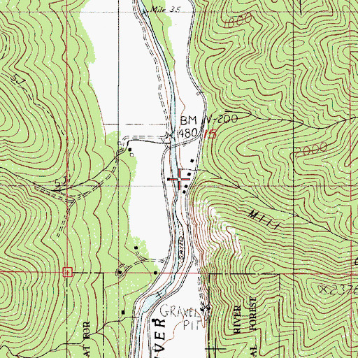 Topographic Map of Mill Gulch, OR