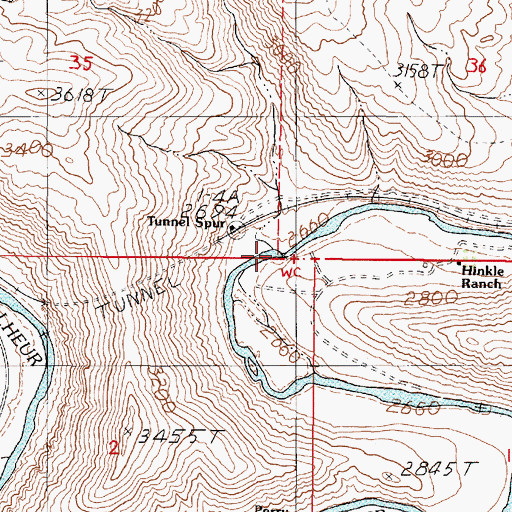 Topographic Map of Miller Creek, OR