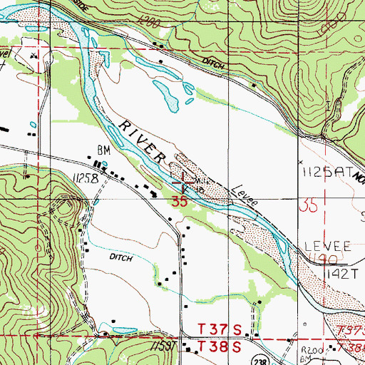 Topographic Map of Miller Creek, OR