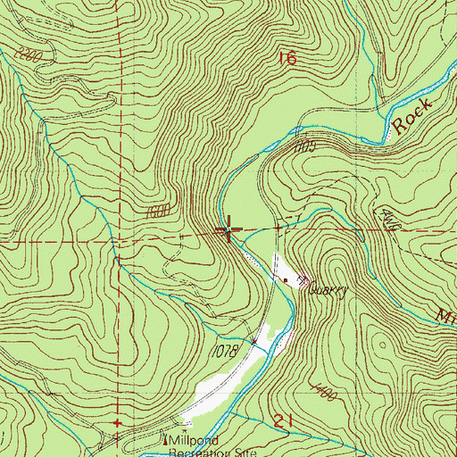Topographic Map of Miller Creek, OR