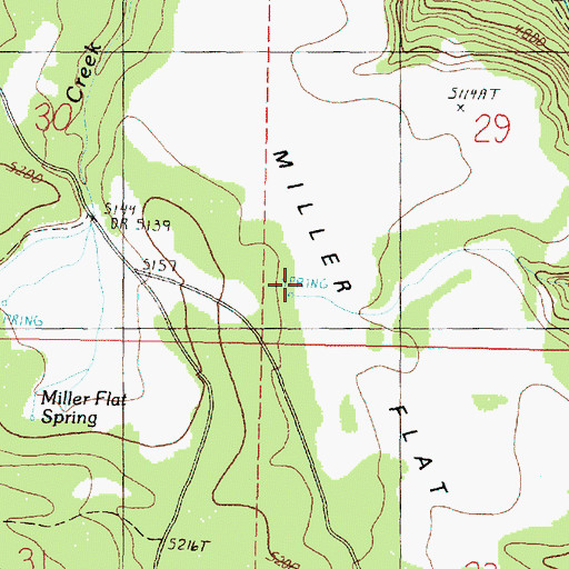 Topographic Map of Miller Flat, OR