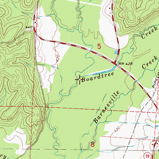Topographic Map of Boardtree Creek, AL