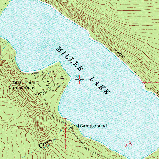 Topographic Map of Miller Lake, OR