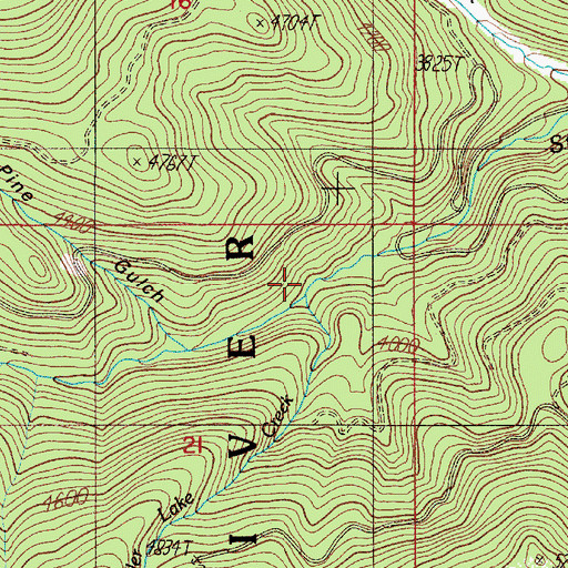 Topographic Map of Miller Lake Creek, OR
