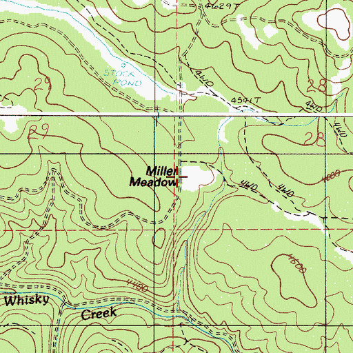 Topographic Map of Miller Meadow, OR