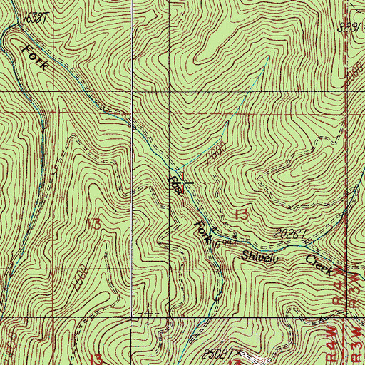 Topographic Map of Miller Mine, OR